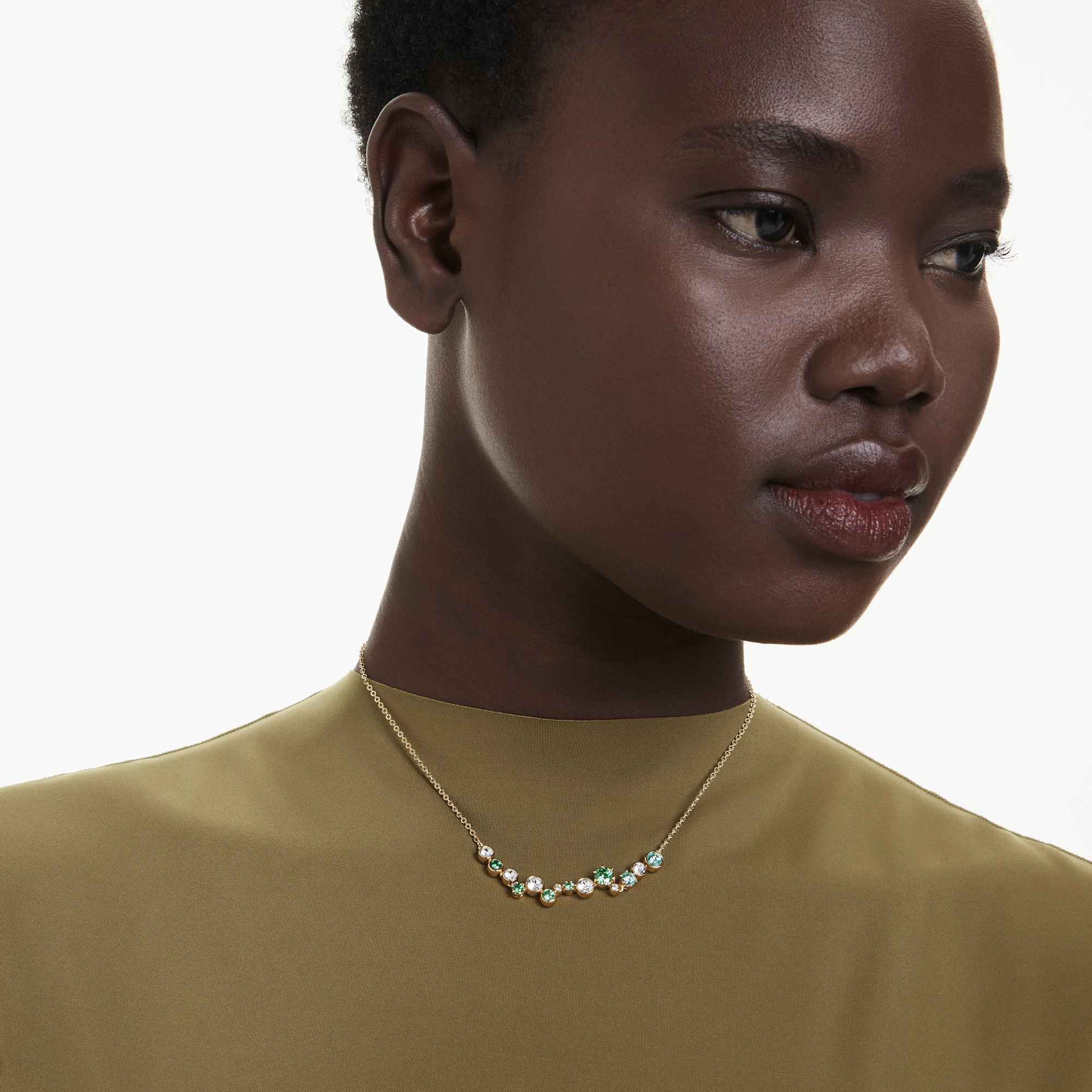 constella-necklace-mixed-cuts-green-18k-gold-finish-swarovski-5732247