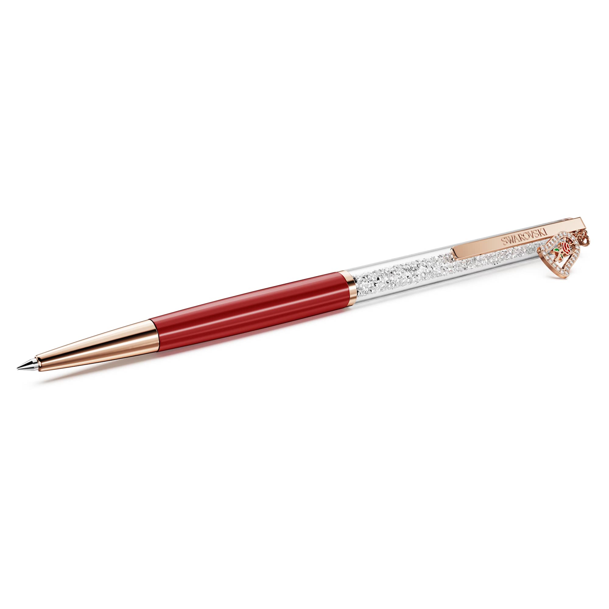 crystalline-ballpoint-pen-bell-red-lacquered-rose-gold-tone-plated-swarovski-5754639