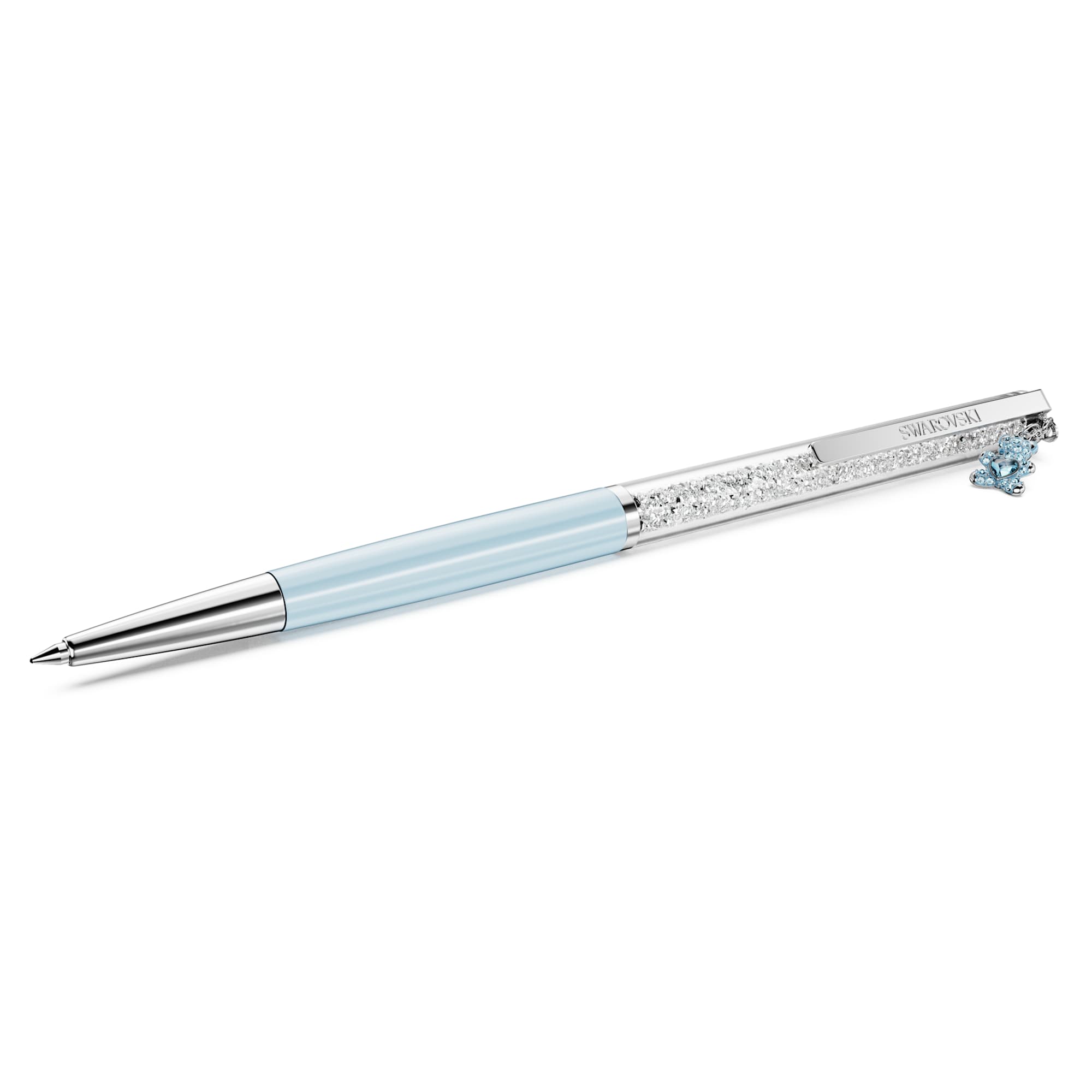 crystalline-ballpoint-pen-teddy-blue-blue-lacquered-chrome-plated-swarovski-5732980