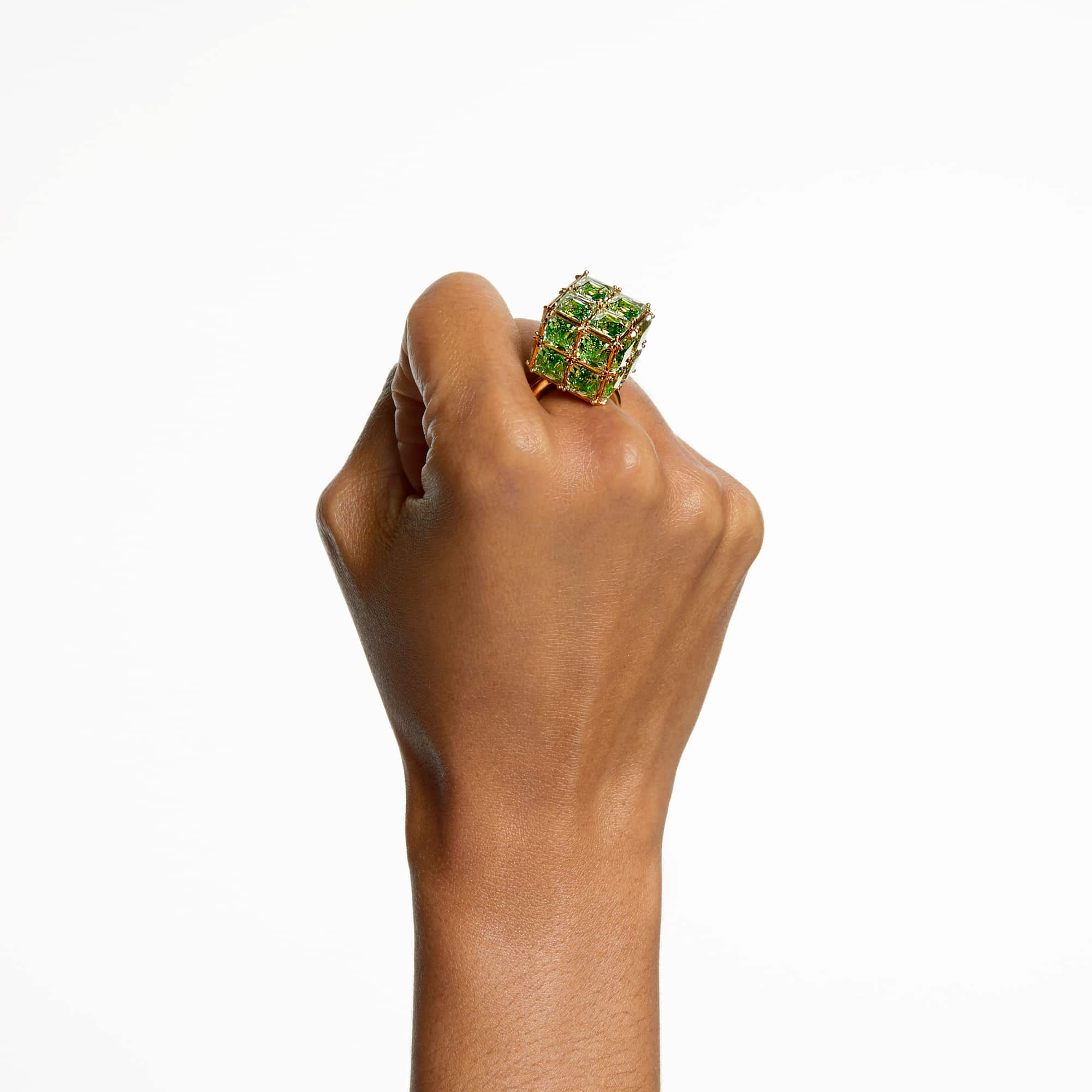 curiosa-cocktail-ring-square-cut-green-gold-tone-plated-swarovski-5630297