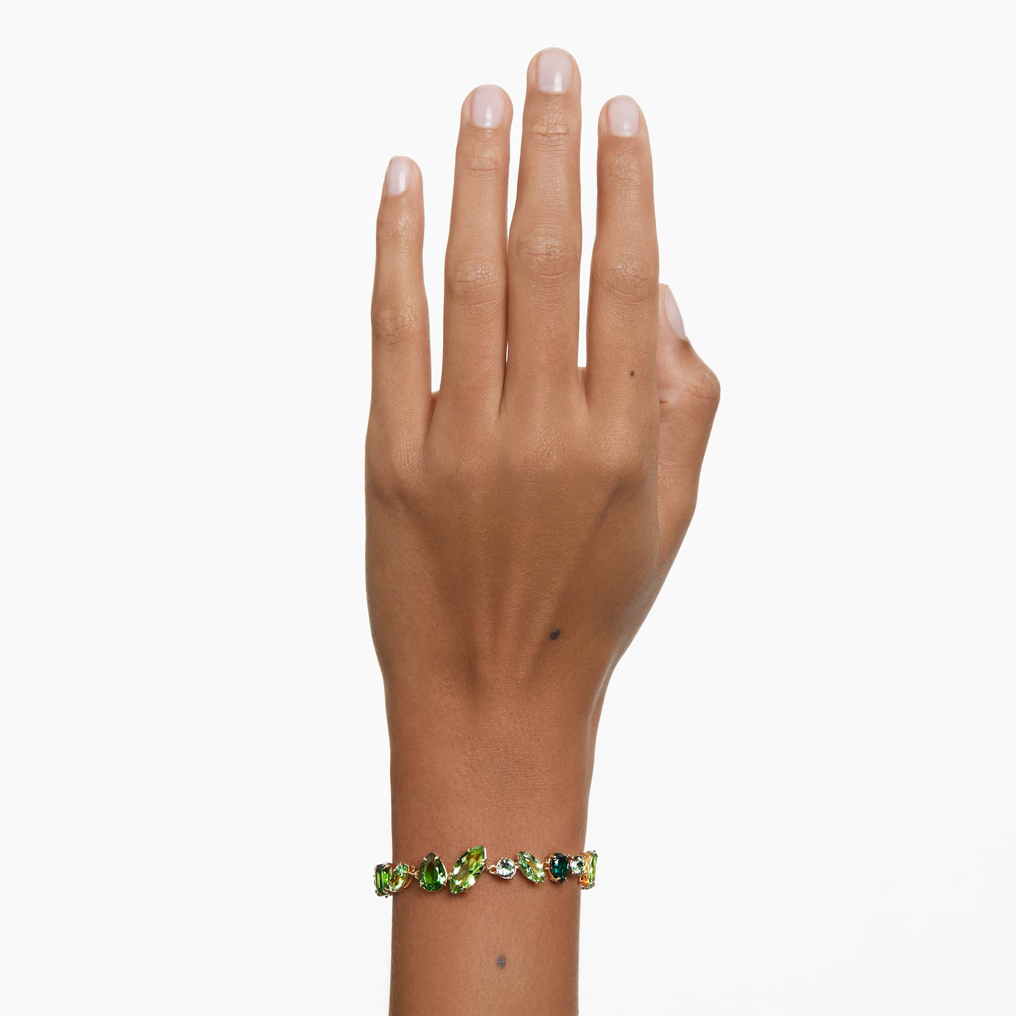 gema-bracelet-mixed-cuts-green-18k-gold-finish-swarovski-5652822