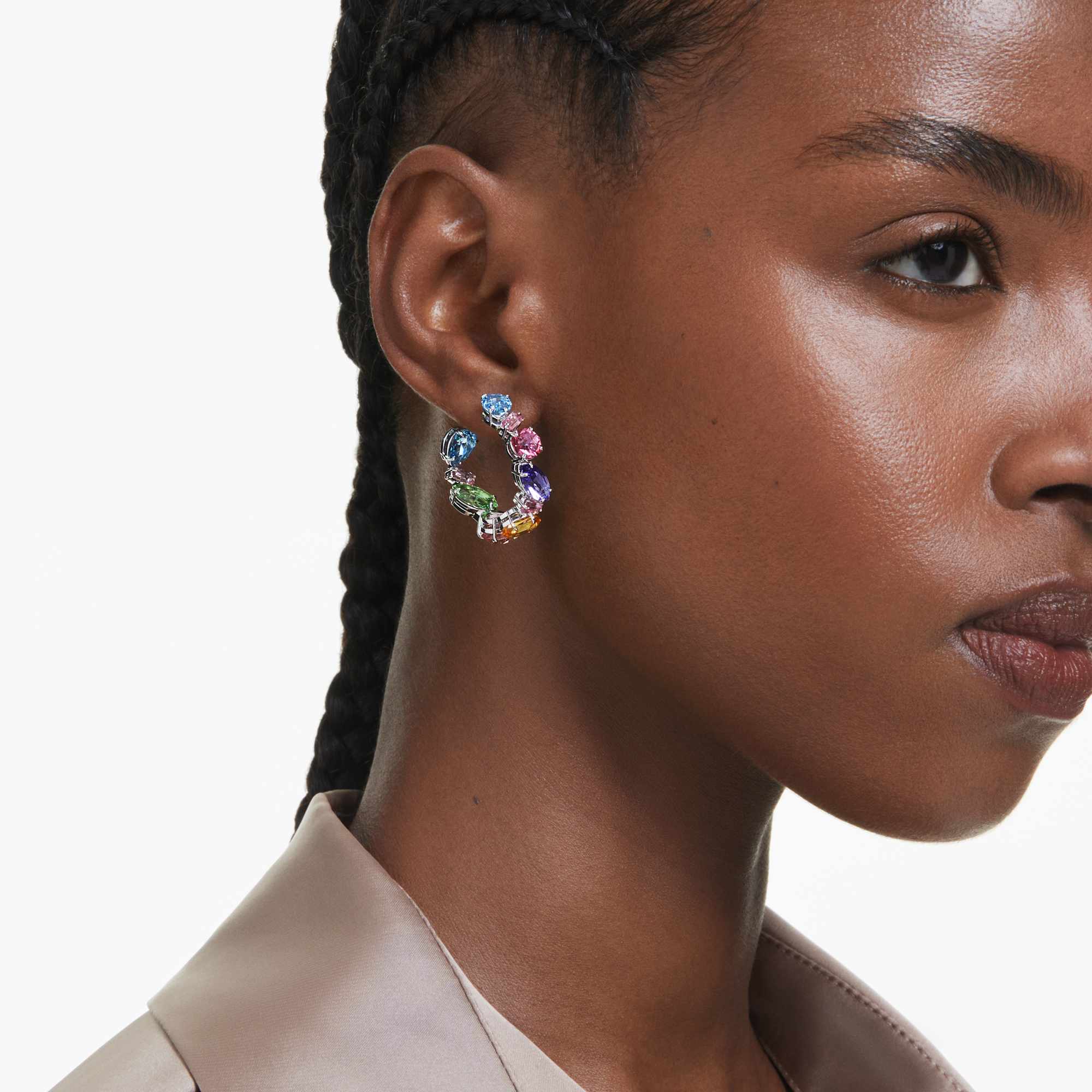 gema-hoop-earrings-asymmetrical-design-mixed-cuts-small-multicolored-rhodium-plated-swarovski-5692412