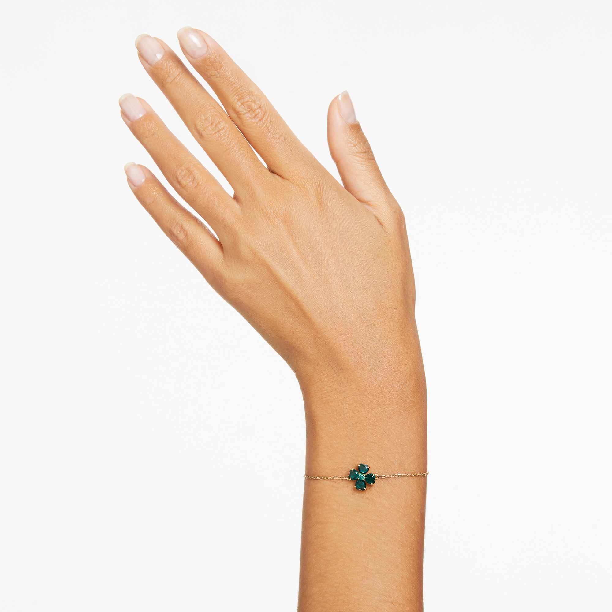 idyllia-bracelet-mixed-cuts-clover-green-18k-gold-finish-swarovski-5666585