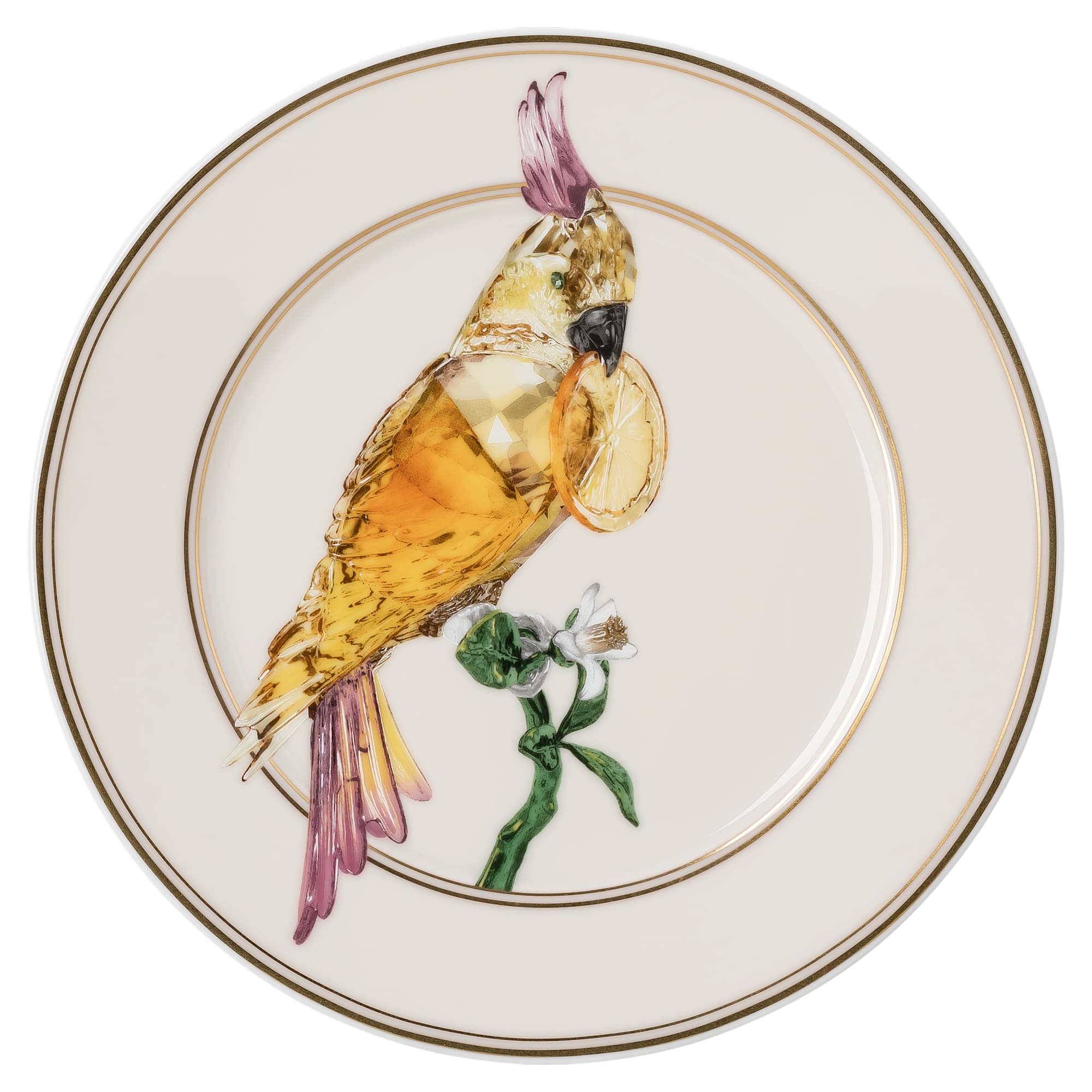 idyllia-bread-plate-porcelain-crystal-print-motif-cockatoo-multicolored-swarovski-5735563