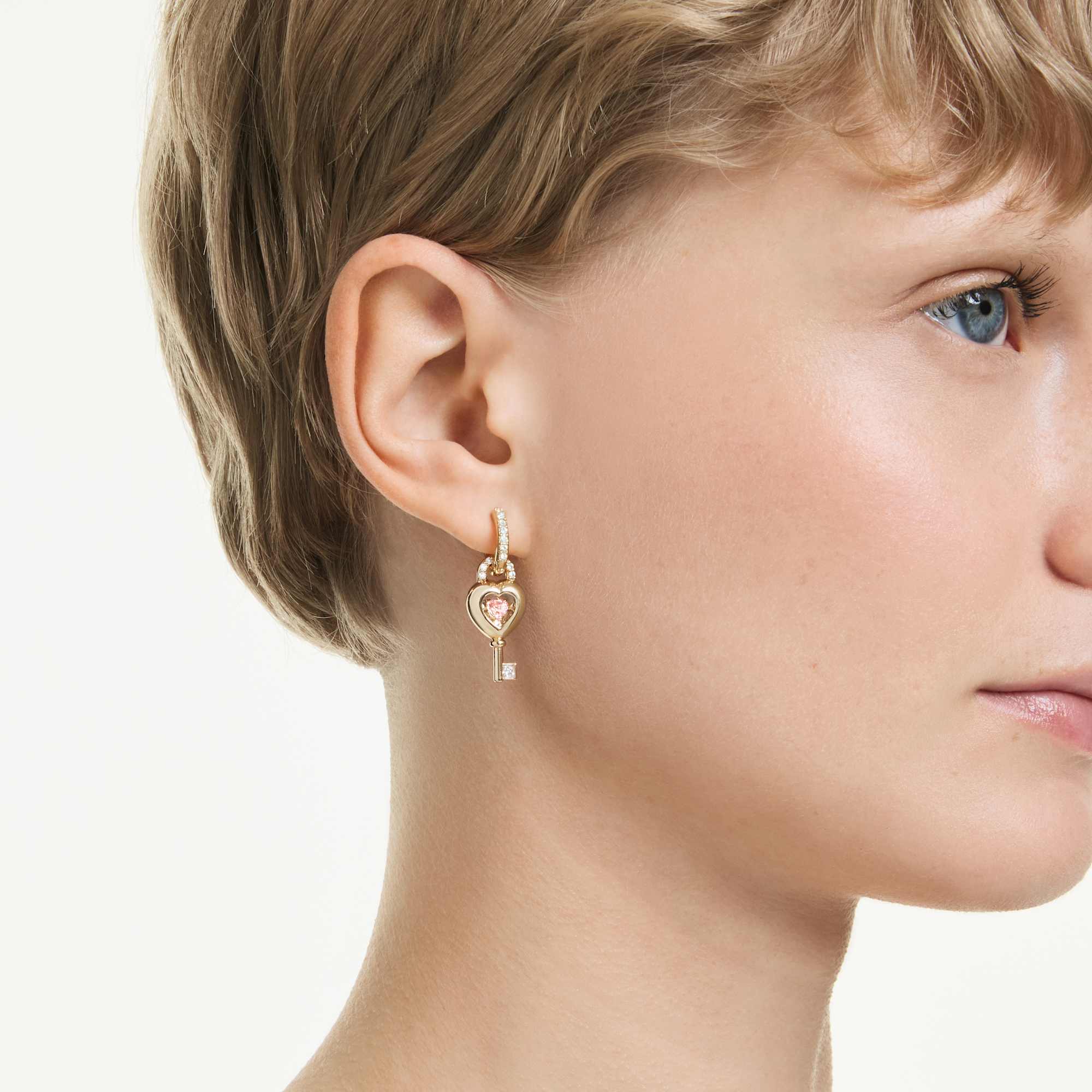 idyllia-drop-earrings-with-ear-cuff-mixed-cuts-heart-with-key-pink-18k-gold-finish-swarovski-5737294