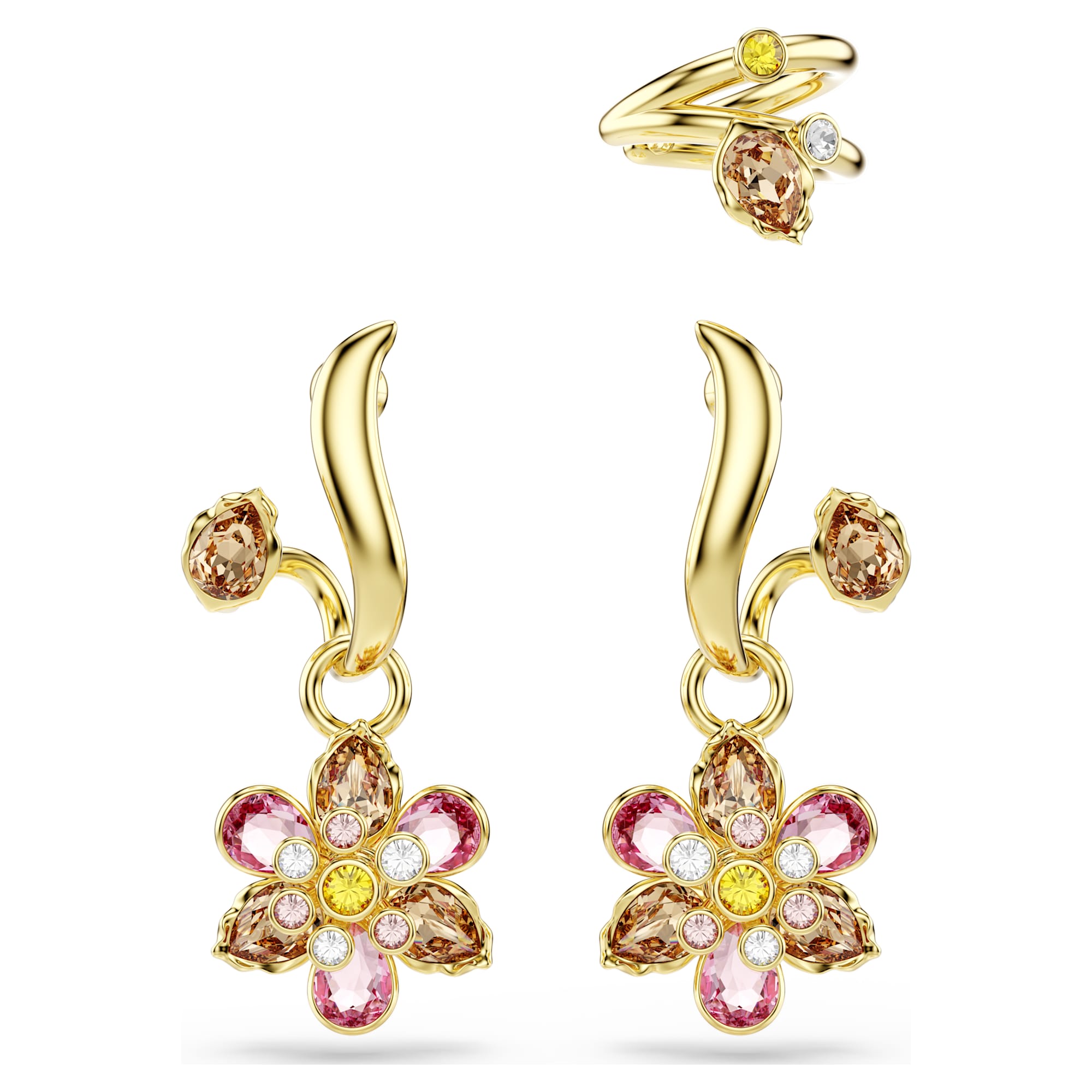 idyllia-earrings-set-28329-mixed-cuts-flower-multicolored-18k-gold-finish-swarovski-5732386