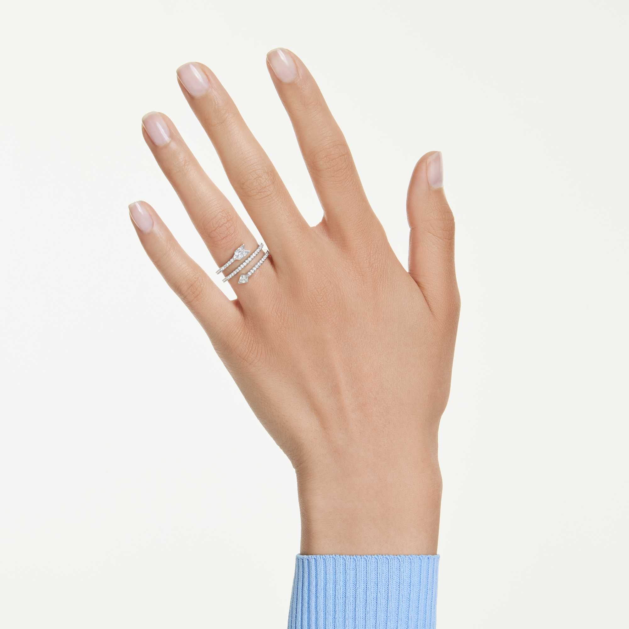 idyllia-motif-ring-mixed-cuts-arrow-white-rhodium-plated-swarovski-5741524