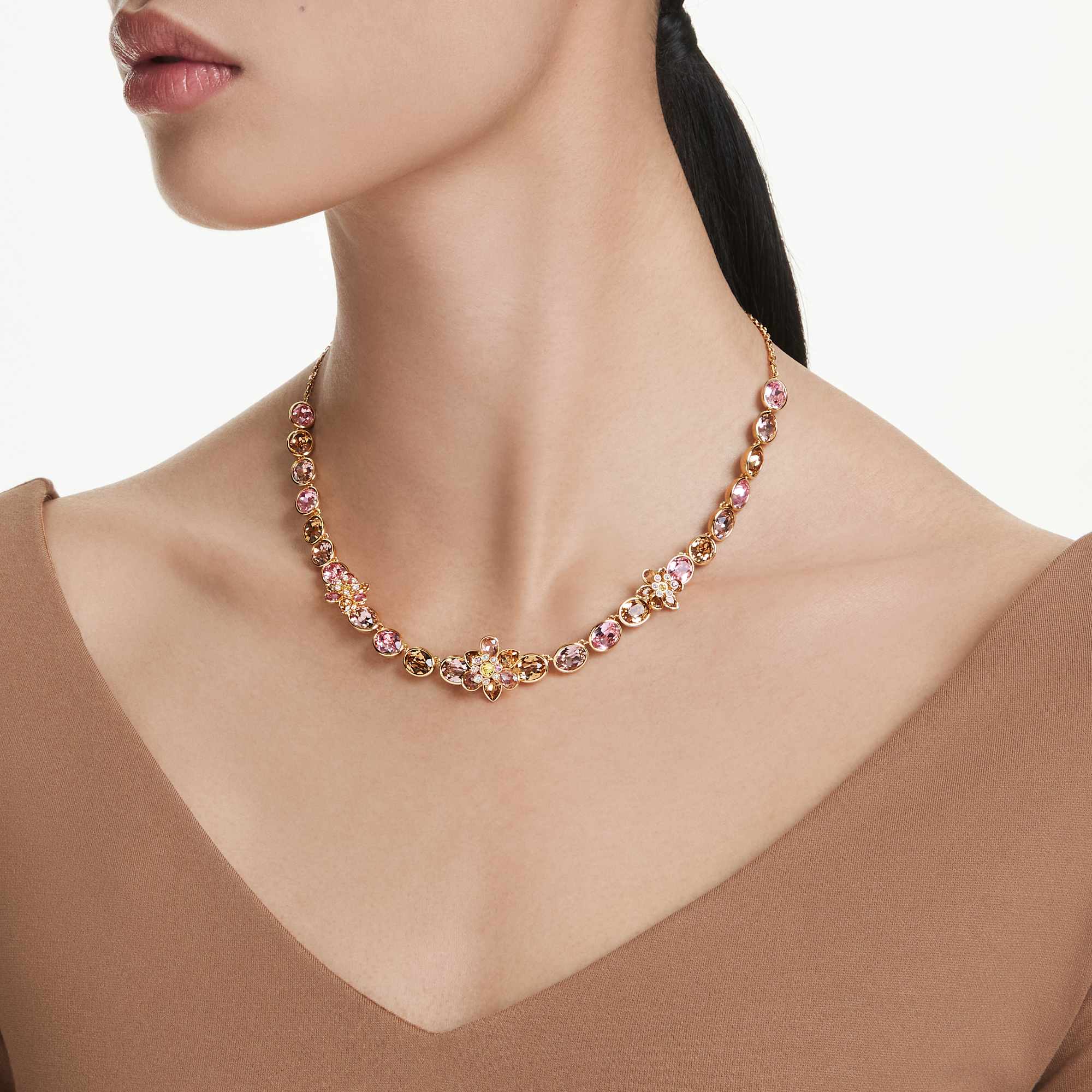 idyllia-necklace-mixed-cuts-flower-multicolored-18k-gold-finish-swarovski-5732385