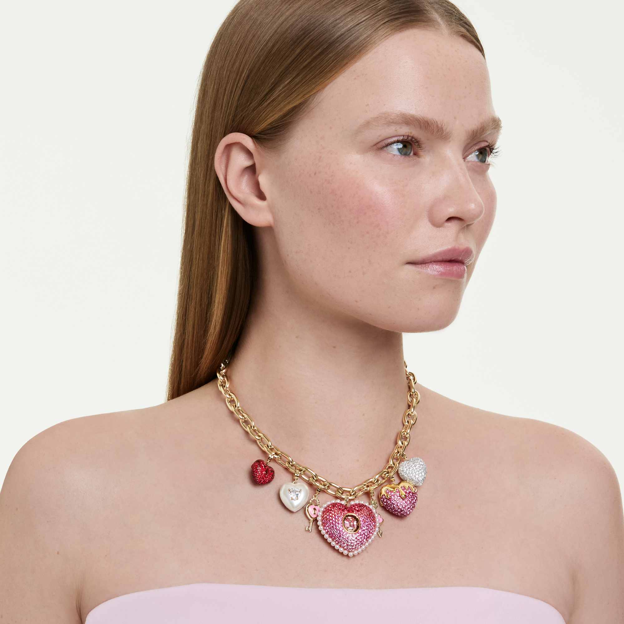 idyllia-necklace-mixed-cuts-heart-key-multicolored-18k-gold-finish-swarovski-5742956