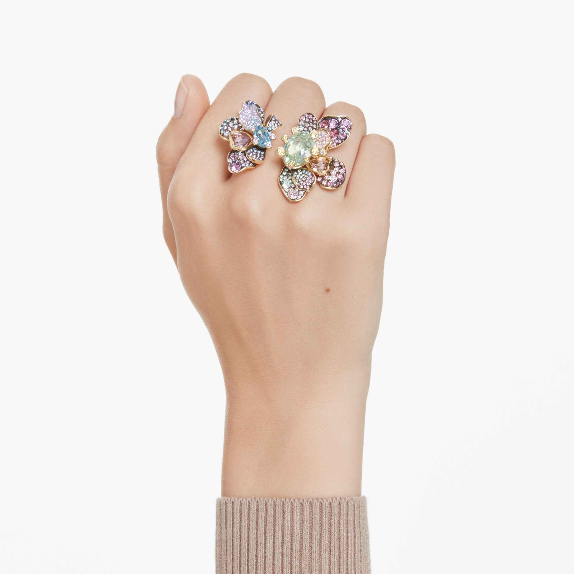 idyllia-ring-mixed-cuts-pavC3A9-flower-multicolored-18k-gold-finish-swarovski-5713612