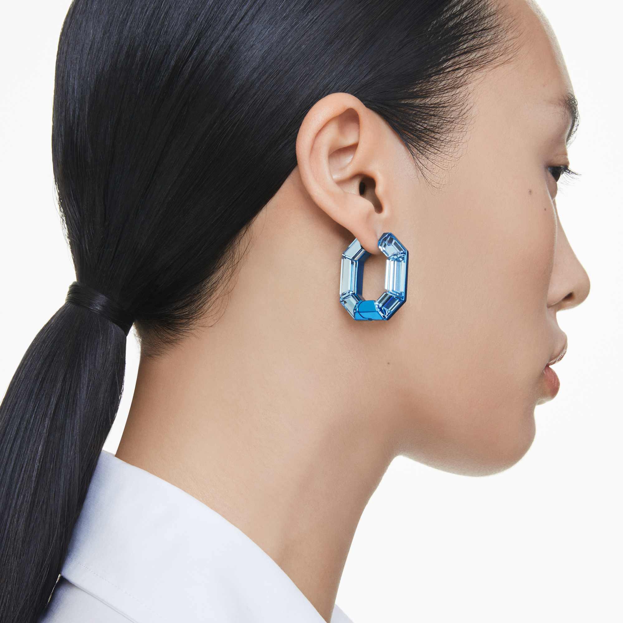 lucent-hoop-earrings-octagon-shape-small-blue-swarovski-5696038