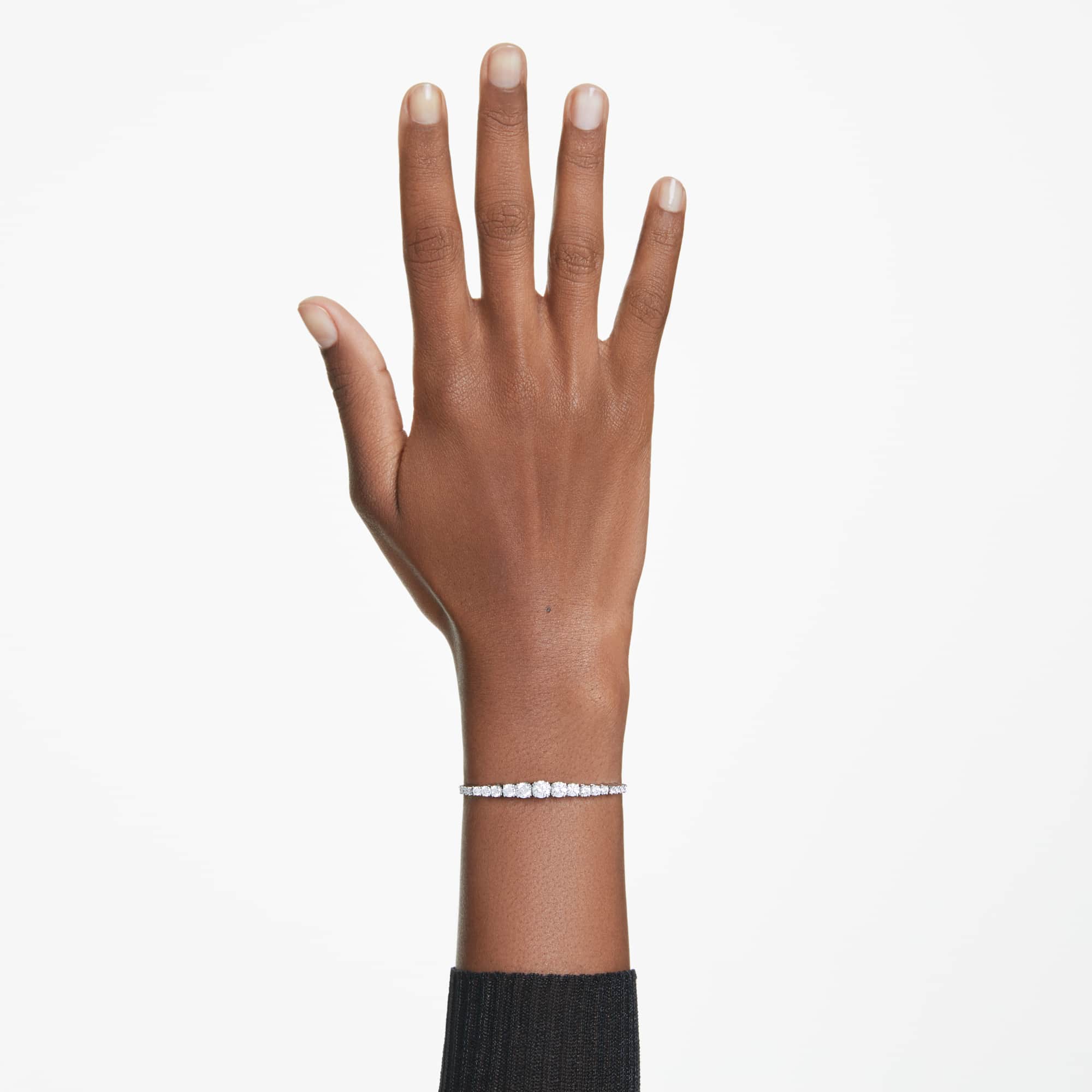 matrix-bracelet-gradient-of-round-cuts-white-rhodium-plated-swarovski-5690677