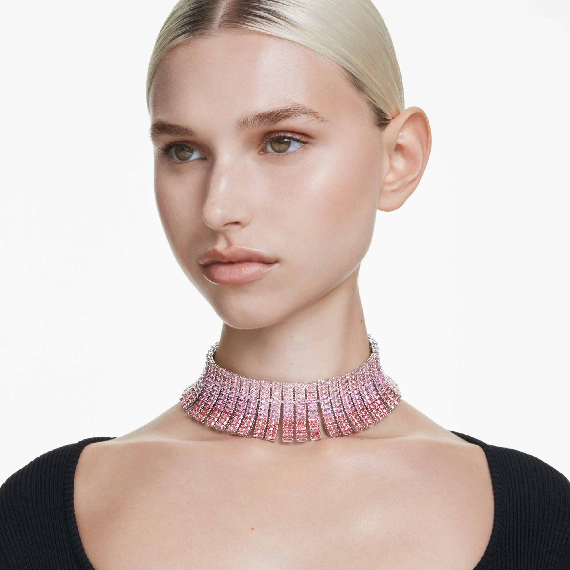 matrix-choker-baguette-cut-pink-rhodium-plated-swarovski-5705800