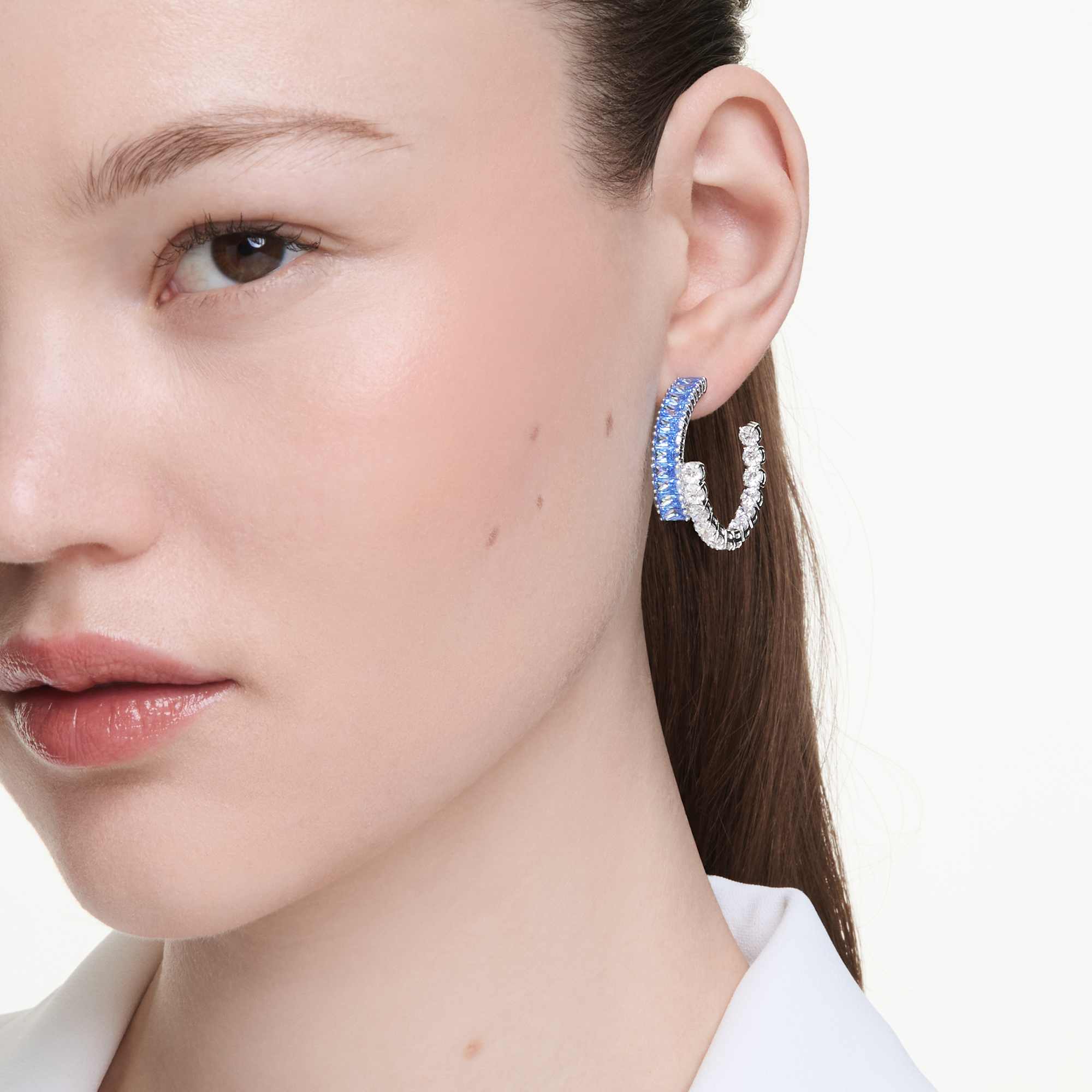 matrix-hoop-earrings-mixed-cuts-blue-rhodium-plated-swarovski-5722459