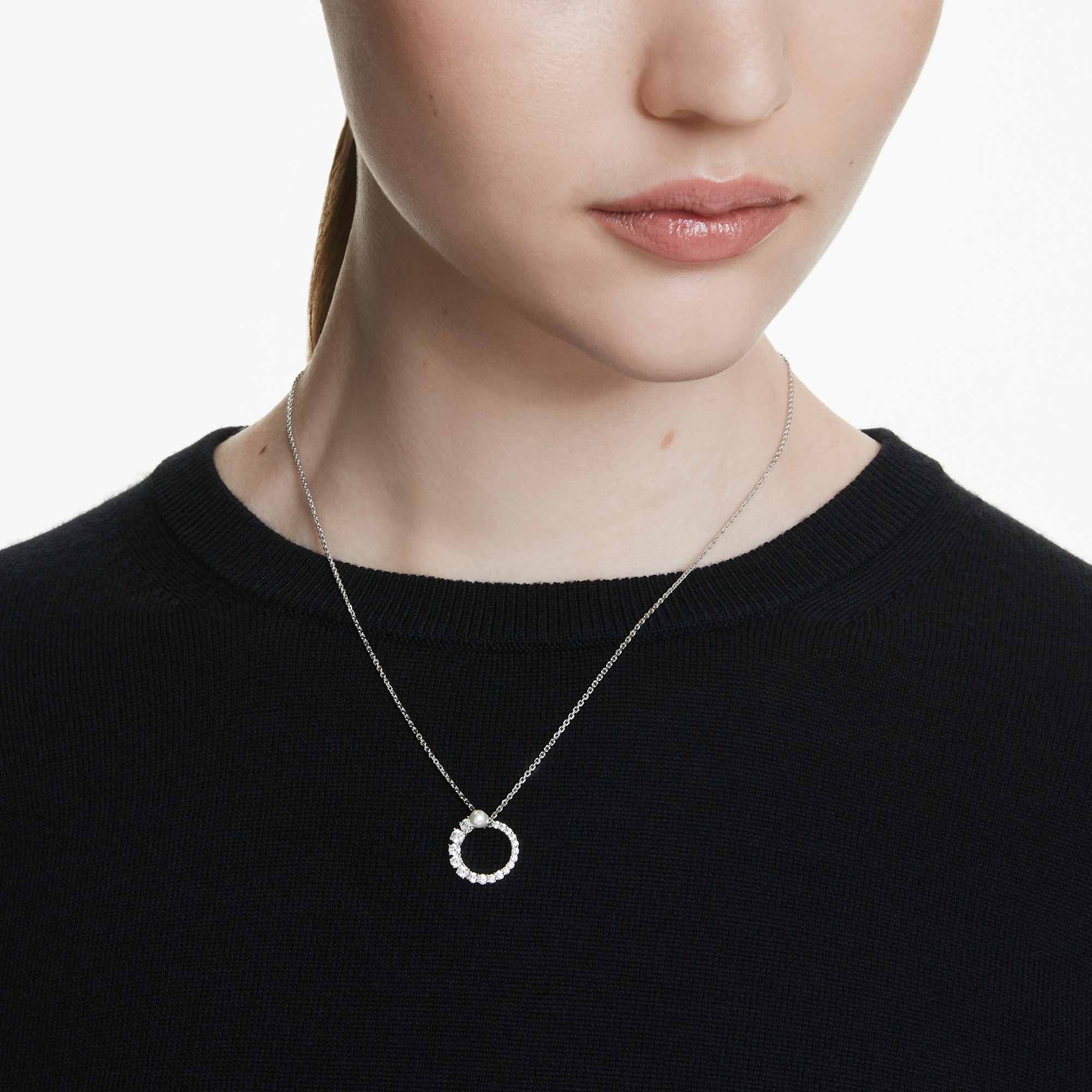 matrix-pendant-crystal-pearl-round-cut-white-rhodium-plated-swarovski-5688751