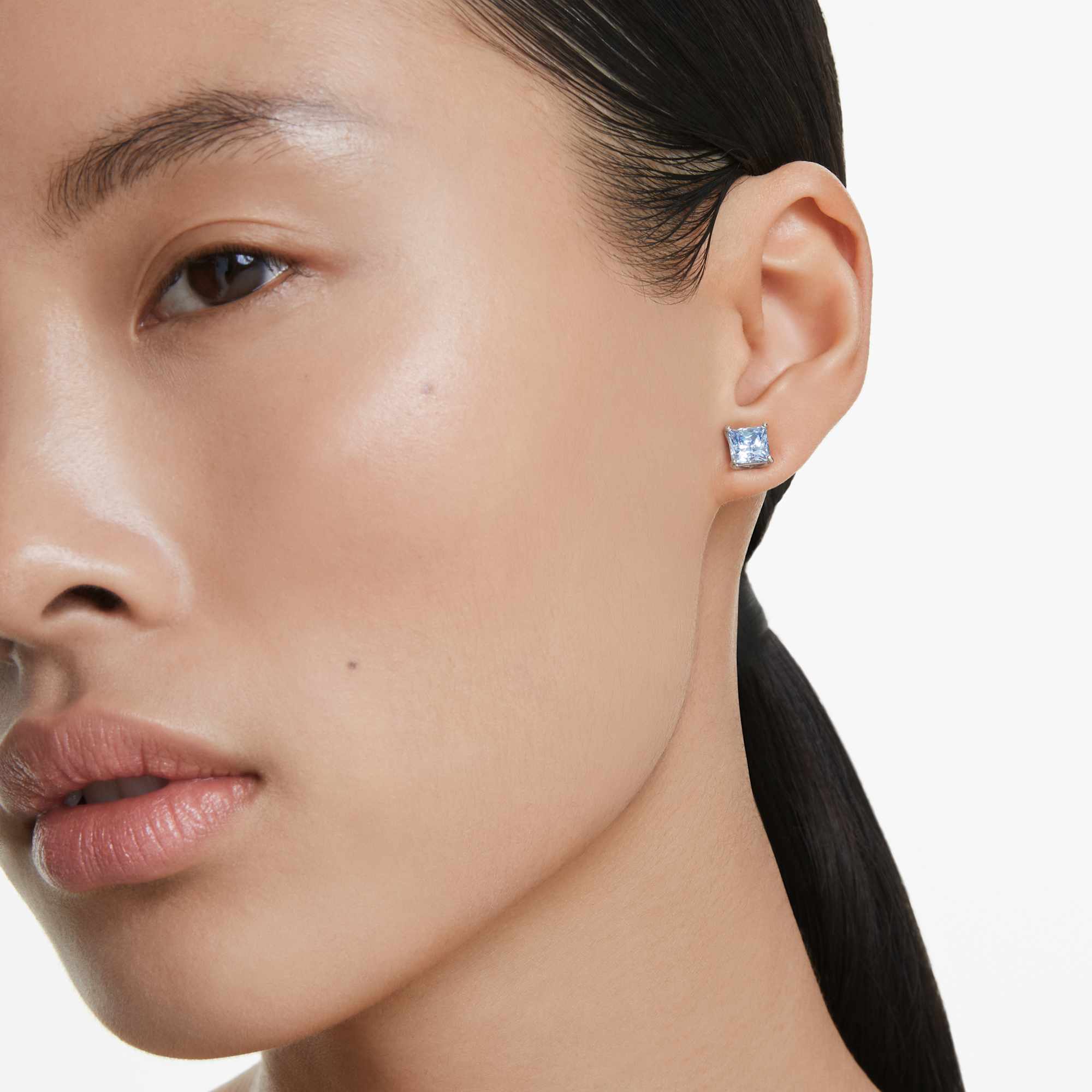 matrix-stud-earrings-square-cut-blue-rhodium-plated-swarovski-5723561