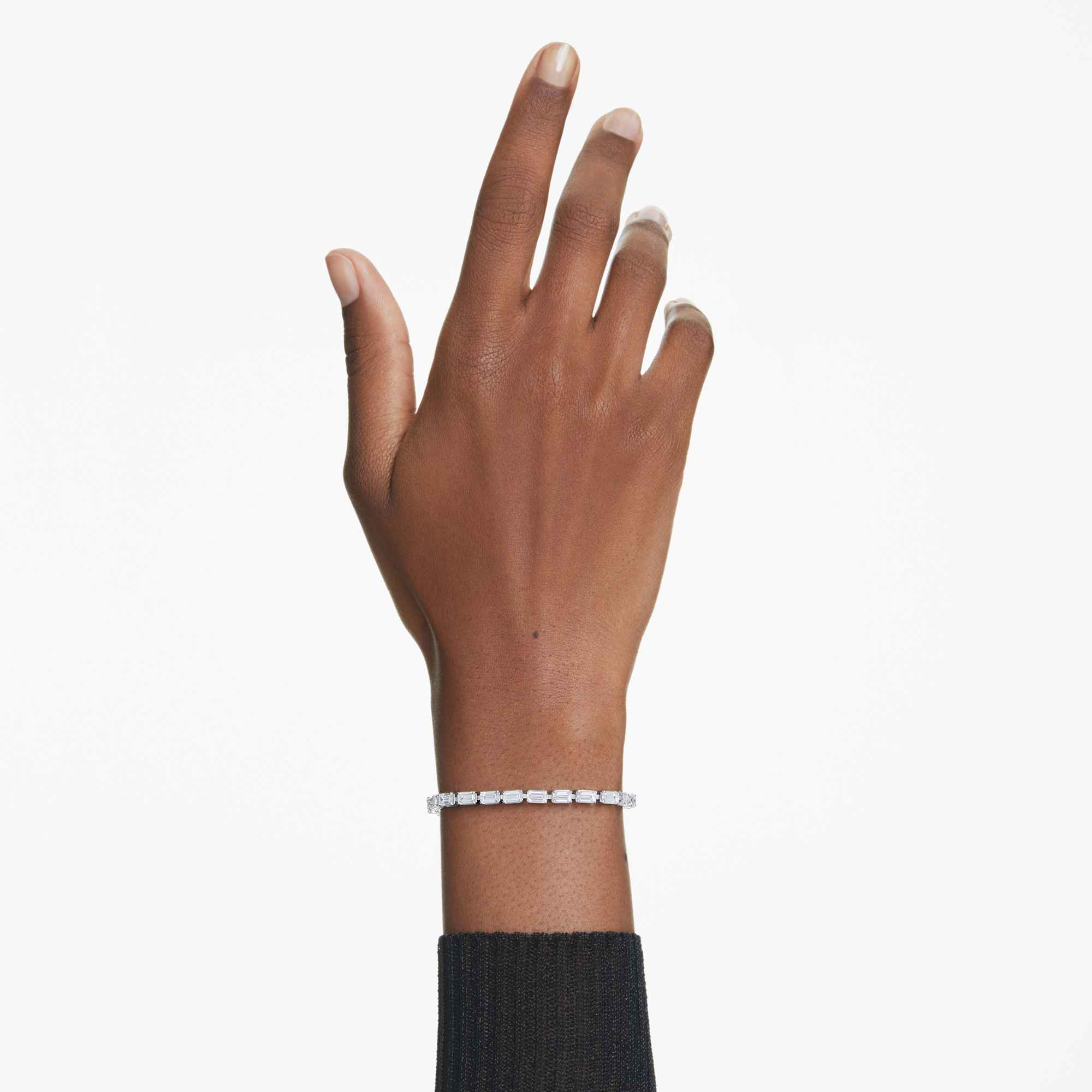 matrix-tennis-bracelet-baguette-cut-white-rhodium-plated-swarovski-5707200