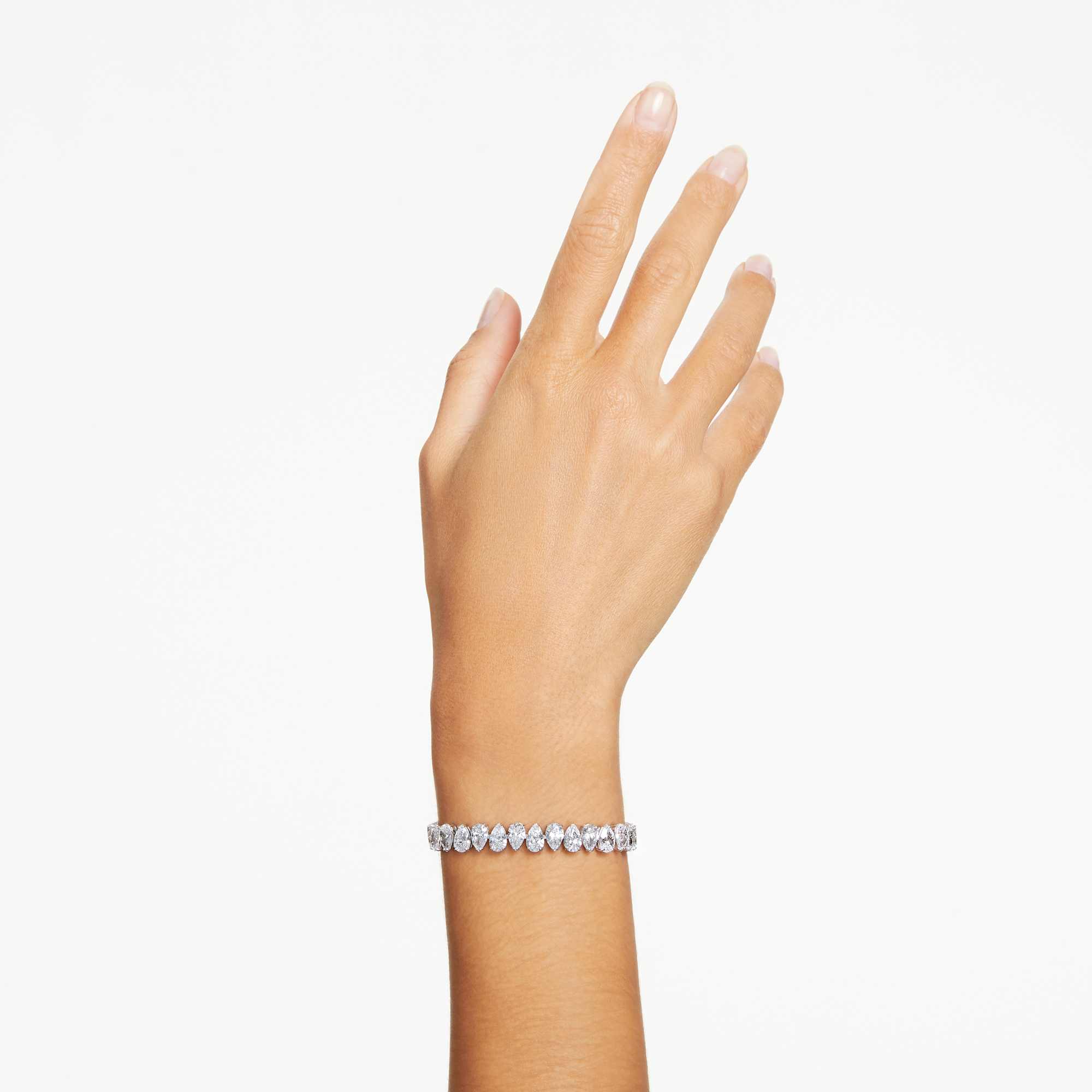matrix-tennis-bracelet-pear-cut-white-rhodium-plated-swarovski-5598350