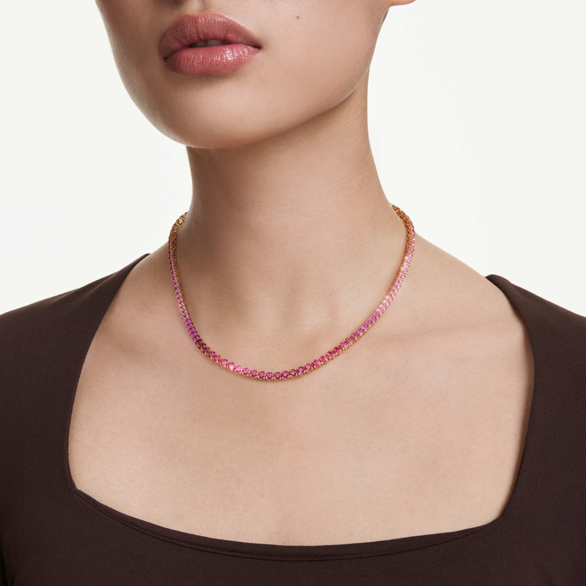 matrix-tennis-necklace-round-cut-pink-18k-gold-finish-swarovski-5751762