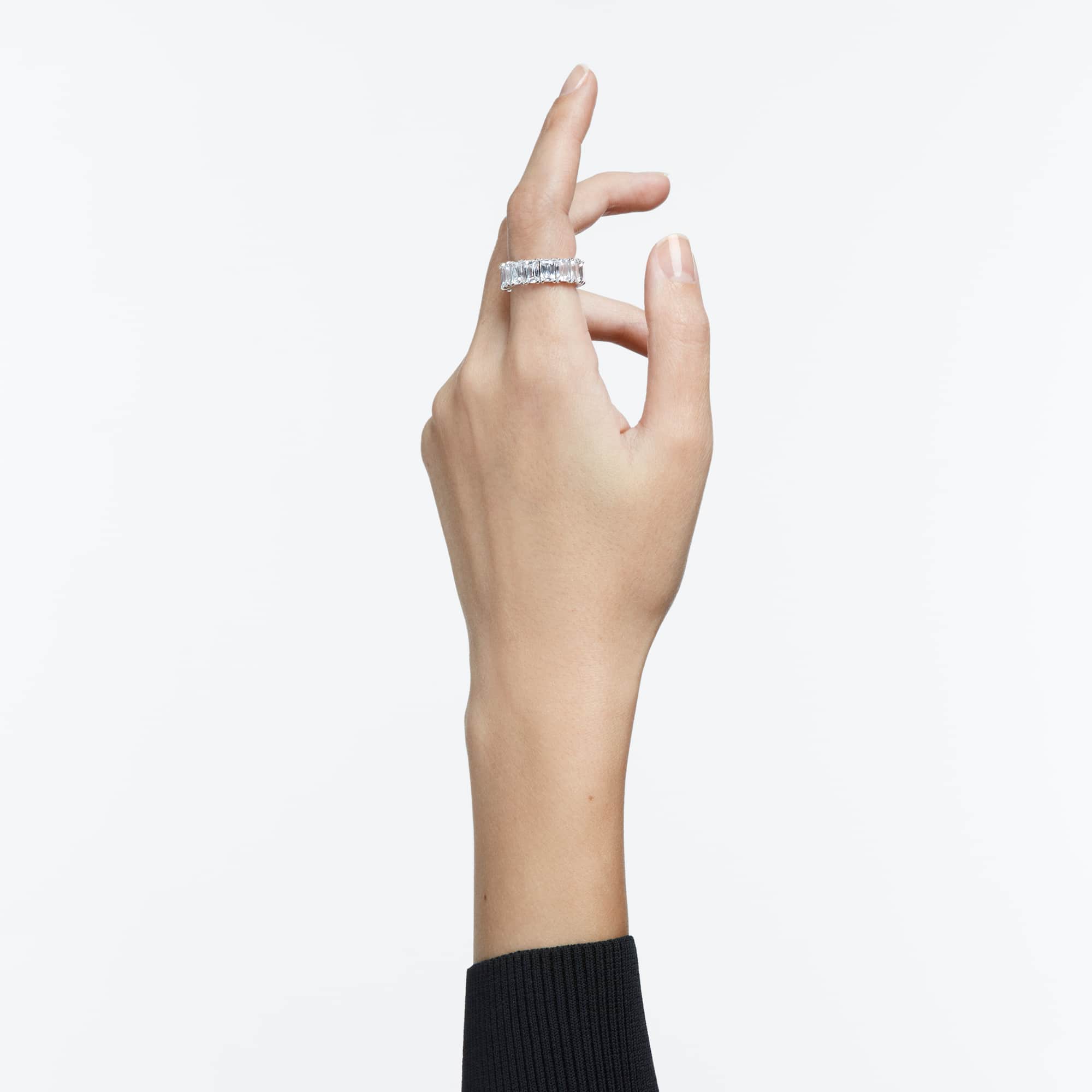 matrix-vittore-ring-baguette-cut-white-rhodium-plated-swarovski-5709275