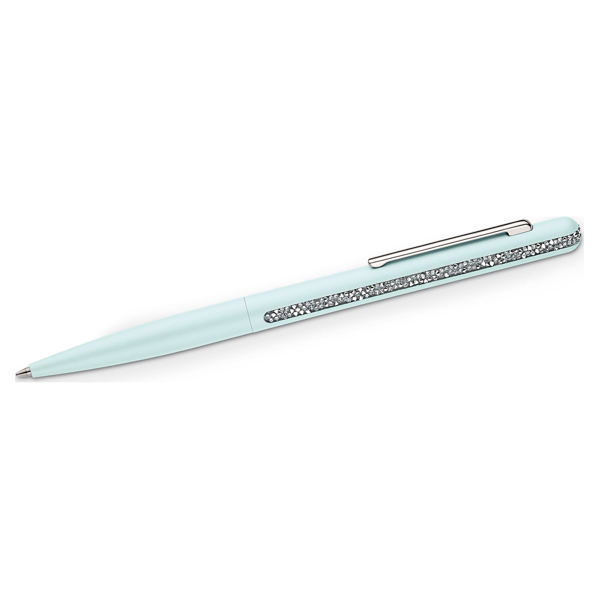 shimmer-ballpoint-pen-green-green-lacquered-chrome-plated-swarovski-5595671
