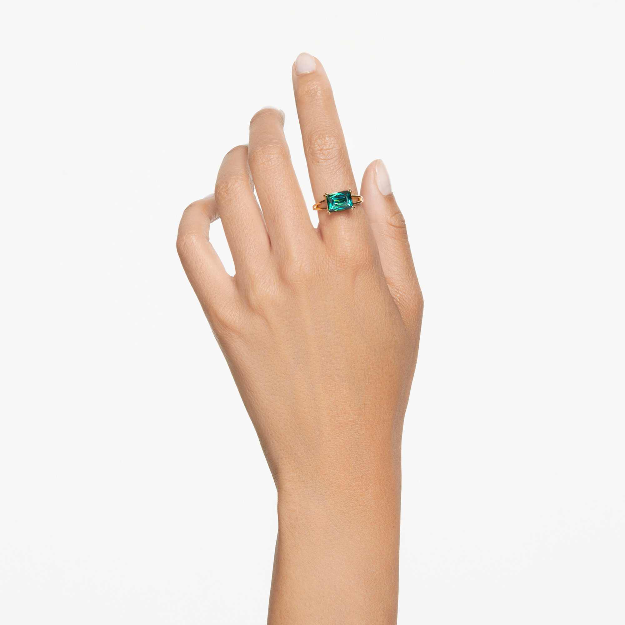 stilla-cocktail-ring-rectangular-cut-green-18k-gold-finish-swarovski-5677140