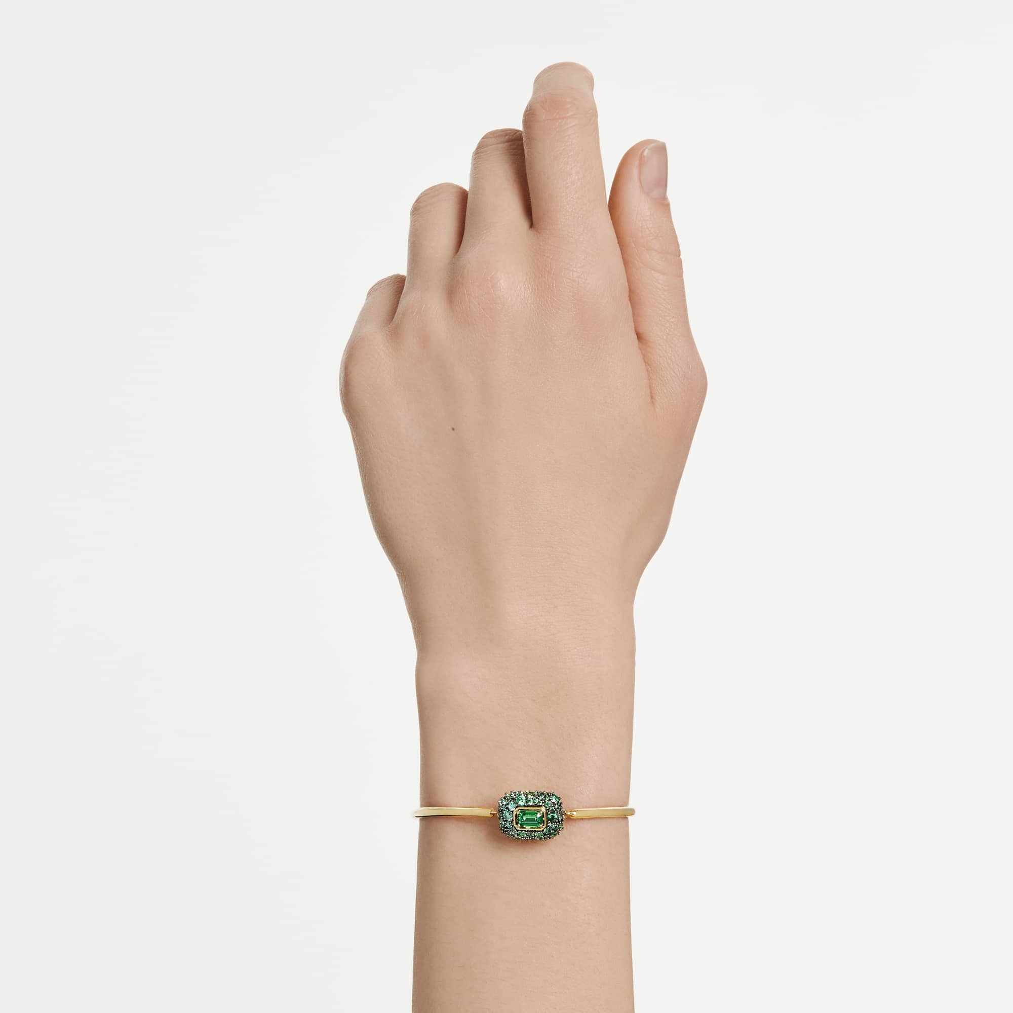 sublima-bangle-octagon-cut-green-18k-gold-finish-swarovski-5758457