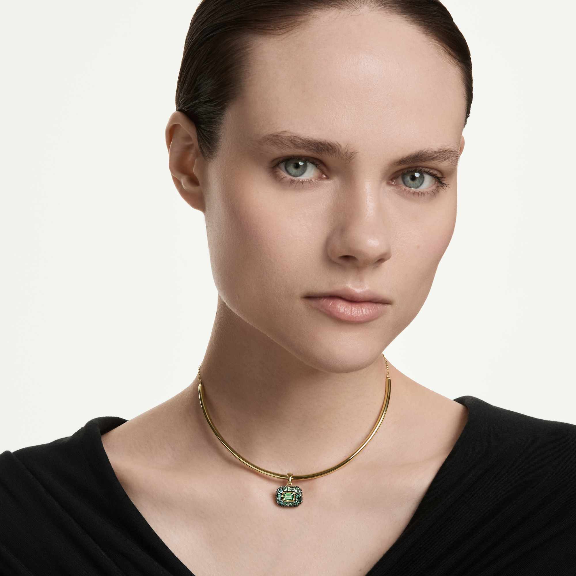 sublima-choker-octagon-cut-green-18k-gold-finish-swarovski-5760763