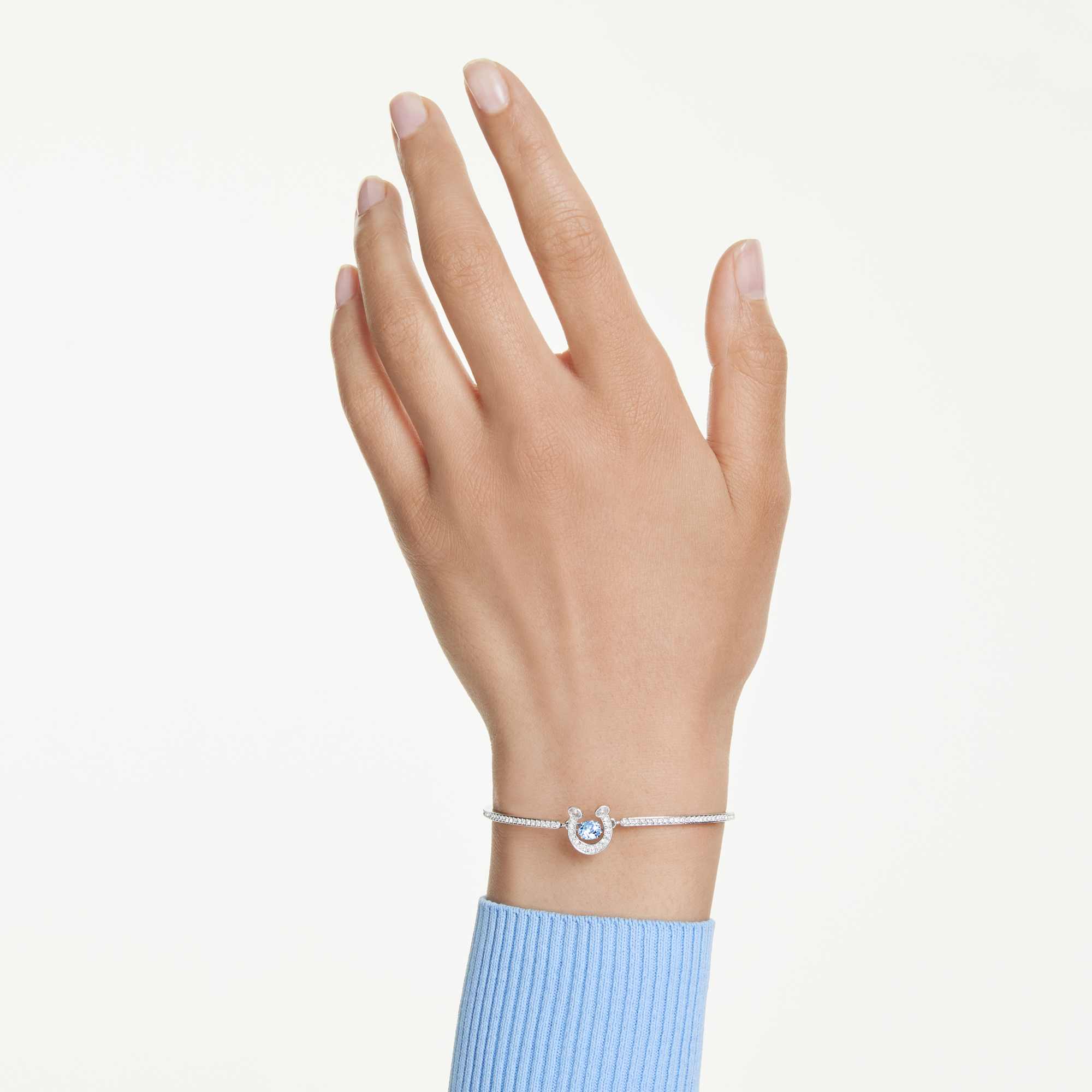 symbolica-bangle-round-cut-pavC3A9-horse-shoe-blue-rhodium-plated-swarovski-5736983