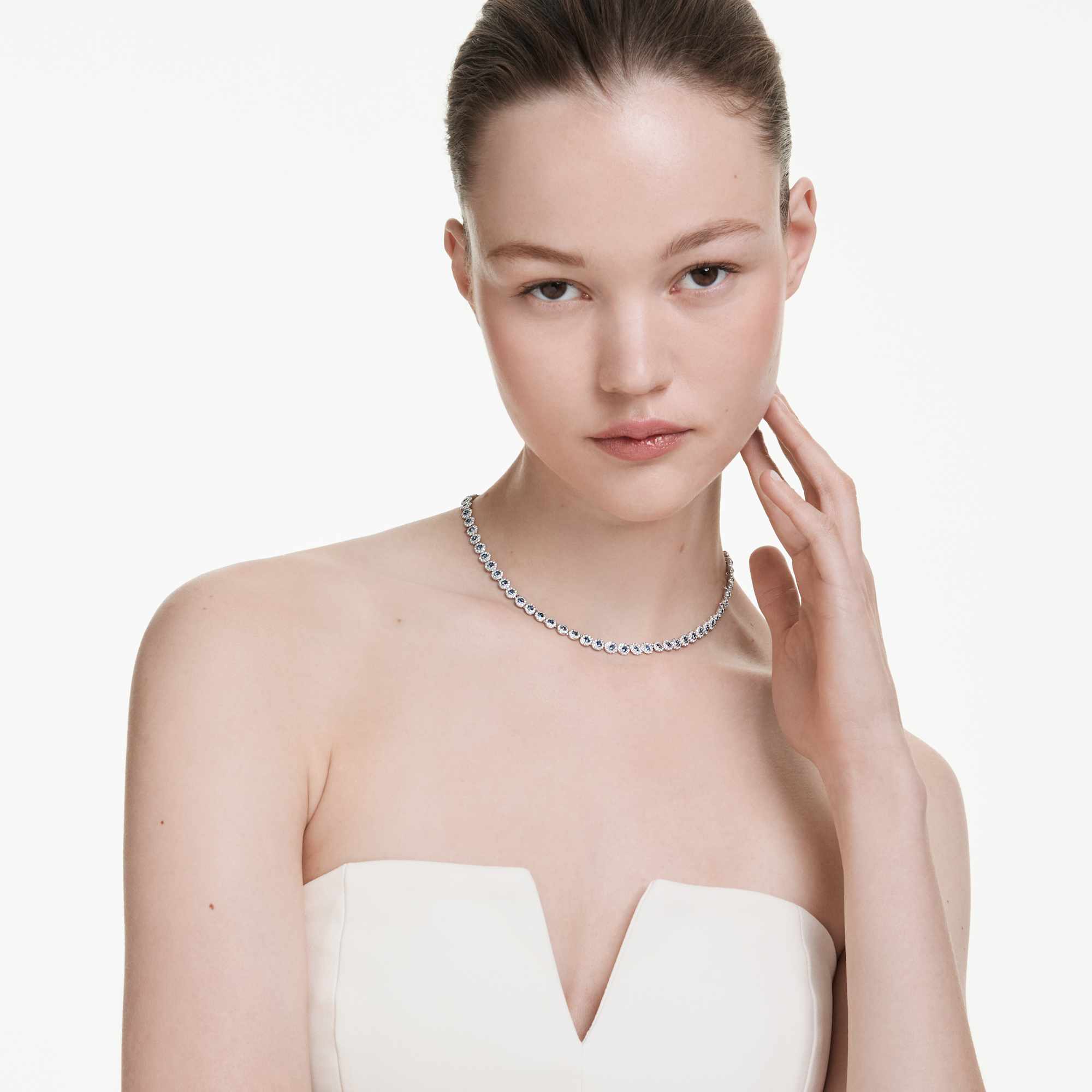 una-angelic-necklace-round-cut-blue-rhodium-plated-swarovski-5733402