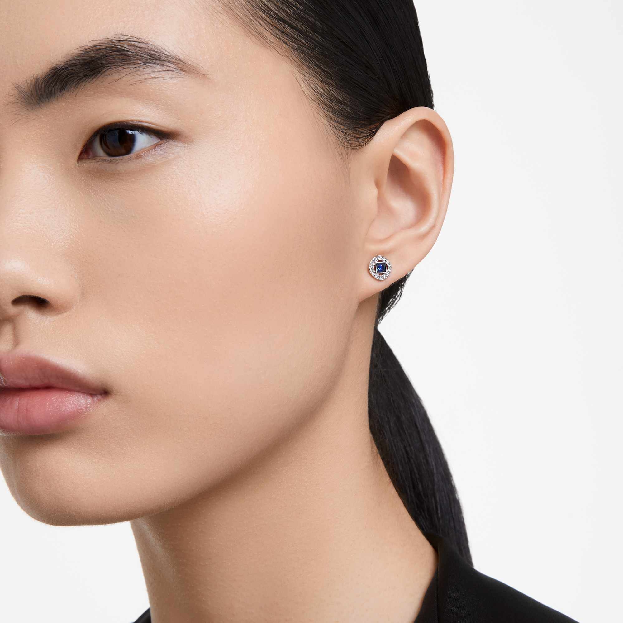 una-angelic-stud-earrings-square-cut-blue-rhodium-plated-swarovski-5662143